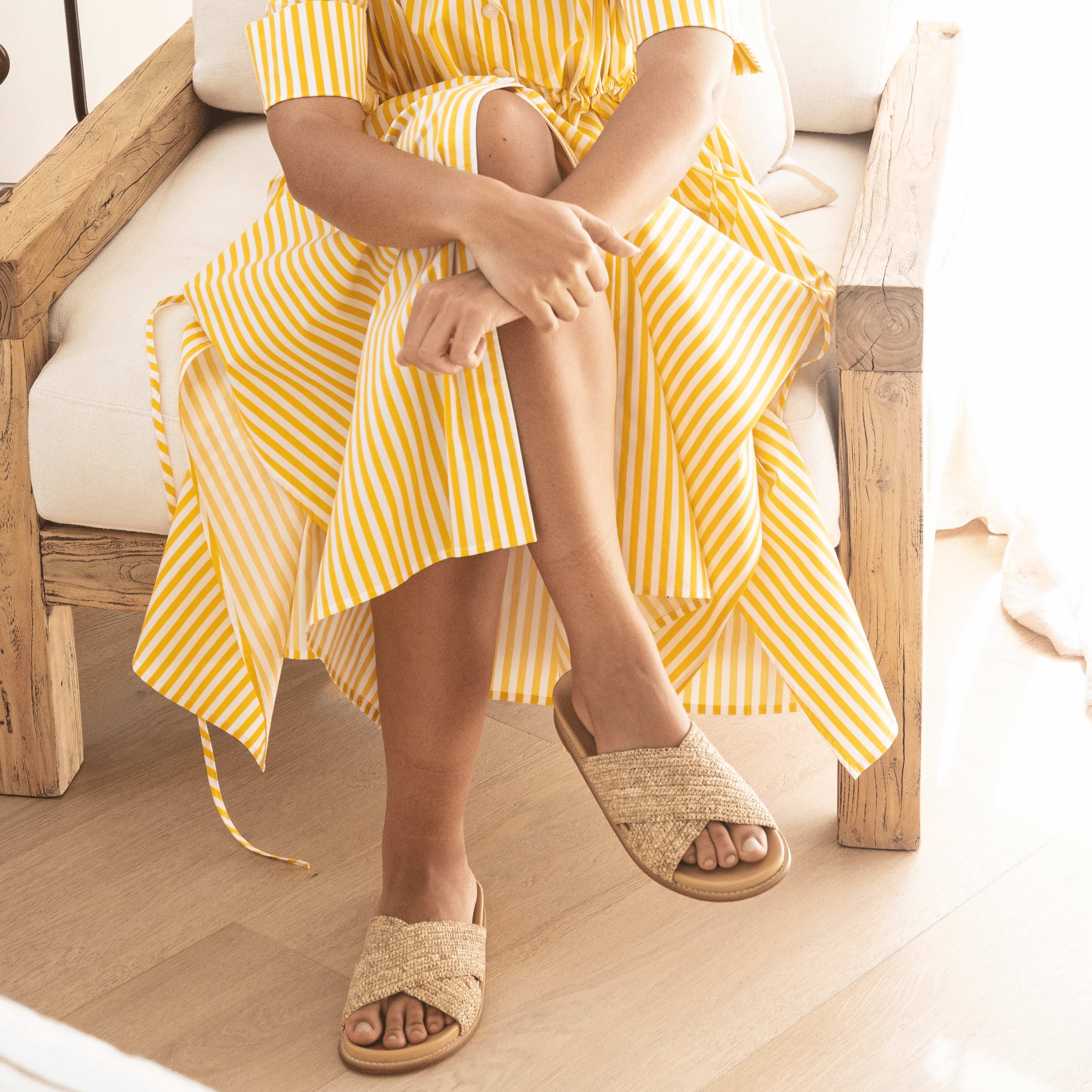 Tanora Raffia Slides and Belts
