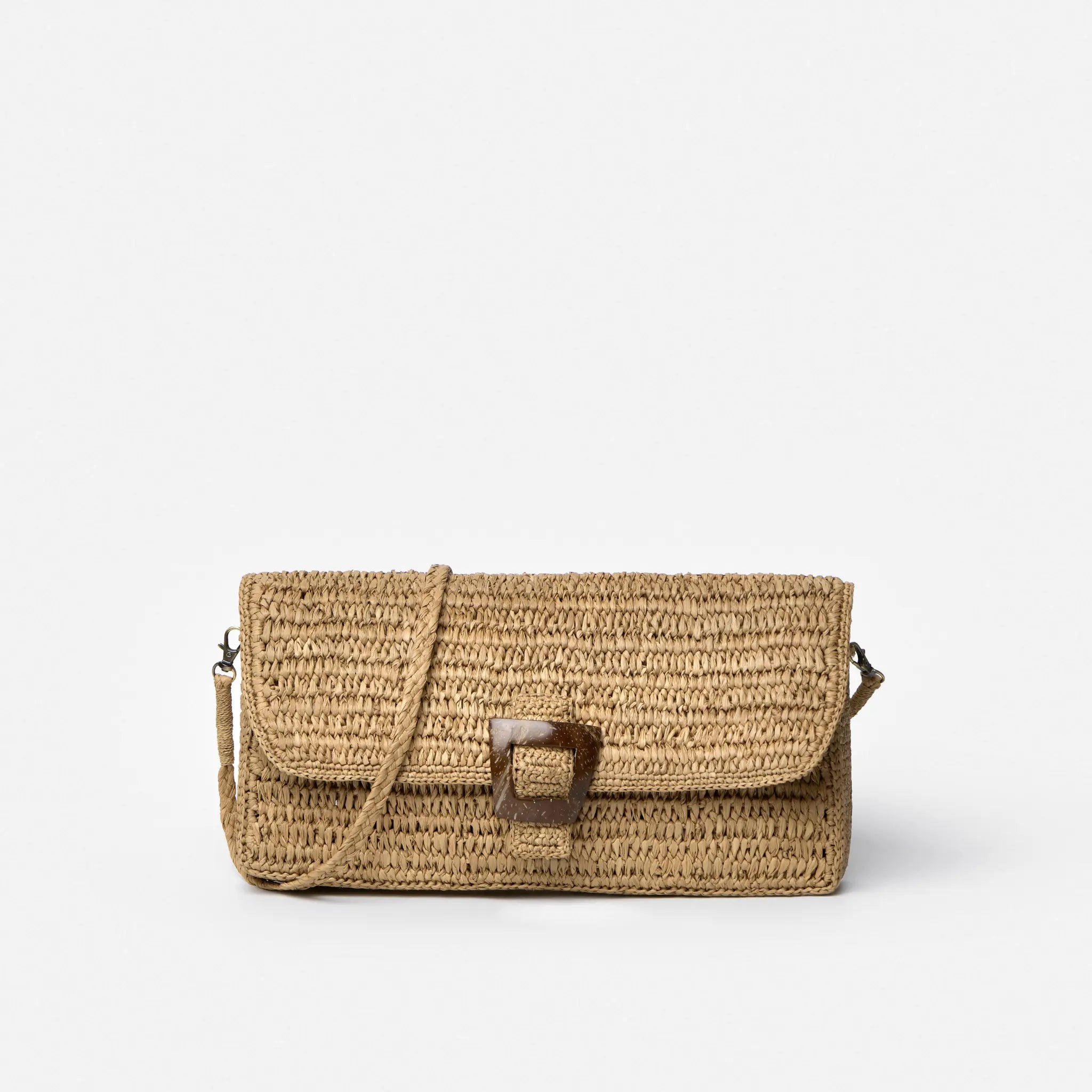 Raffia Clutch Bag ARIVA Evening Handbag